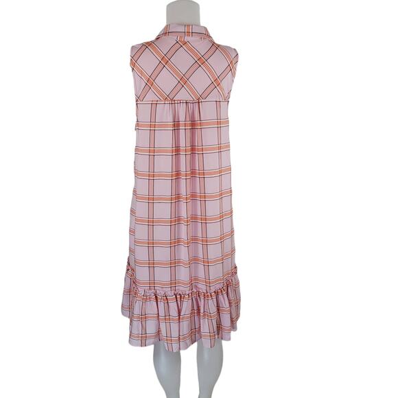 Maeve by Anthropologie Collared, Button Down, Bottom Ruffle Dress L - Picture 4 of 8